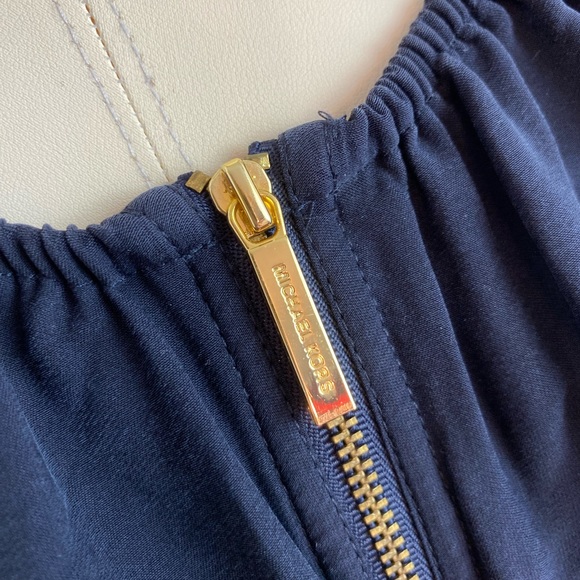 MICHAEL, MICHAEL KORS Black Silk Dress Gold Detail | Size Small - Picture 3 of 11